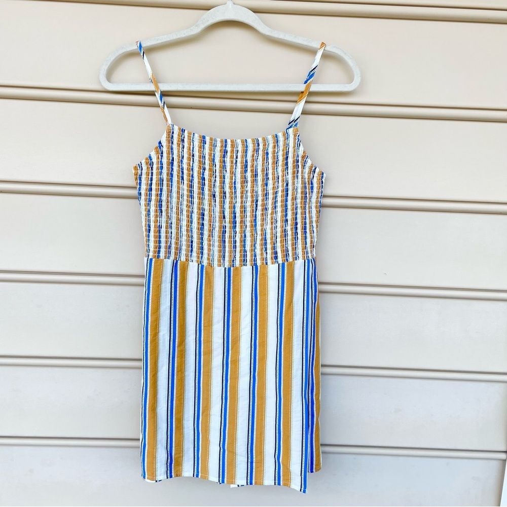 HYFVE Multicolor Striped Smocked Midi Sundress Skort Size L